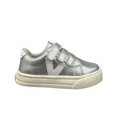 Tênis Infantil Feminino Prateado com Velcro – Brilho, Conforto e Praticidade