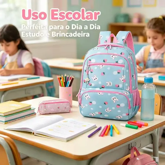 Mochila Infantil Reforçada para Escola com Estampa Divertida