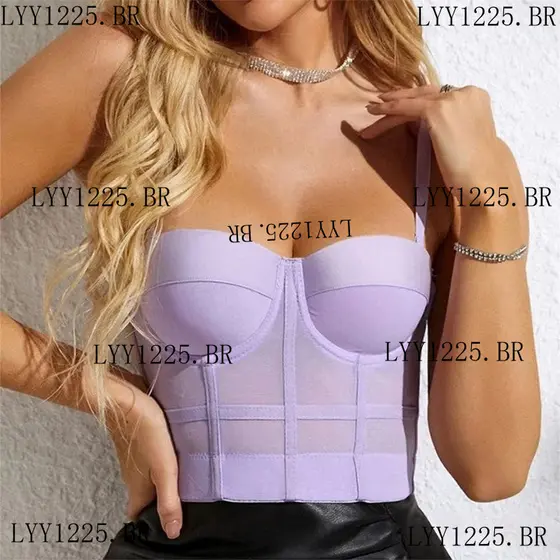 WECHERY Mulheres Bustier Sólido Push Up Corset Sutiã Verão Moda Espartilho Top Respirável