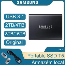 Unidade Externa SAMSUNG SSD T5 2TB/4TB/8TB/16TB De Estado Sólido Hd Rígido Portátil Adequado Para Desktop