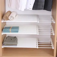Divisória em camadas para guarda-roupa, colcha para roupas, sem pregos, placa retrátil em camadas, sapatos para quarto
