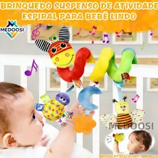Recém Nascido Coruja ARCO IRIS/ Mobile Centopeia para Carrinho de bebê Brinquedo Sensorial Calmante Berço Com Chocalho