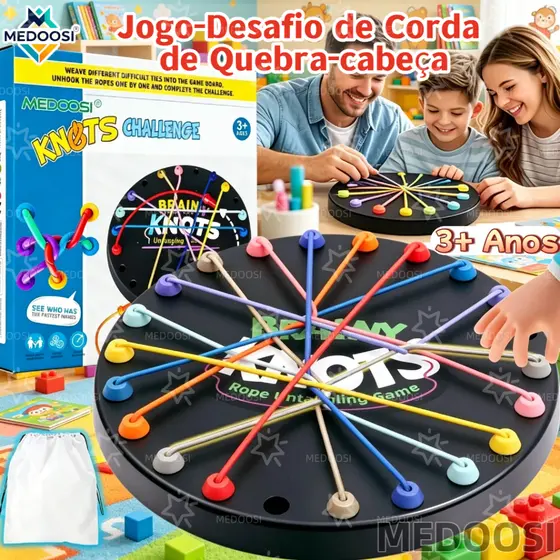 MEDOOSI Quebra-Cabeça de Desembaraçar Corda | Jogo de Desafio para Treino de Raciocínio e Coordenação Motora Brinquedo