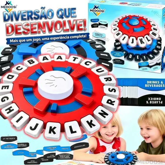 [Versão em Português] Jogo Tabuleiro de Palavras MEDOOSI Usaopoly | Rápido e Interativo Brinquedos para Pais e Filhos