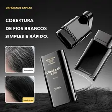 Caneta para colorir cabelos com pente, à prova d’água e suor, fácil de usar, ideal para cobrir cabelos grisalhos
