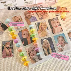 Álbum Porta-Cartões com Fecho de Botão Cogumelo, 80 Bolsos de 3” para Armazenamento e Organização