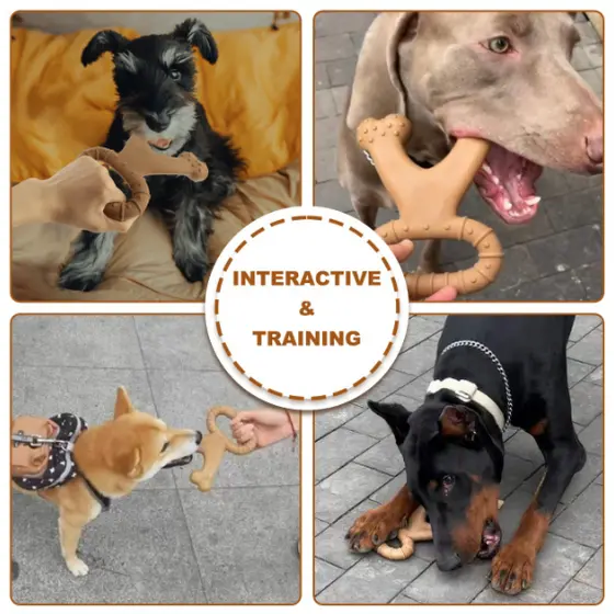 Brinquedo interativo para cães – osso de nylon resistente para mastigar, adequado para roer e entreter