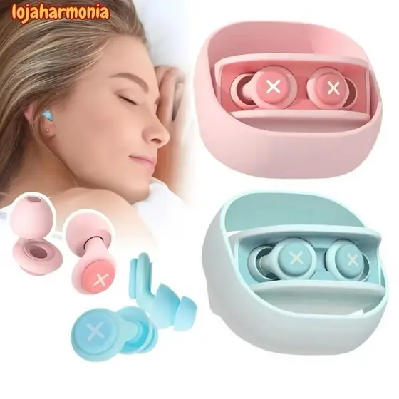 Protetor Auricular de Silicone com Espuma Macia — Tampões para Redução de Ruído e Isolamento Acústico
