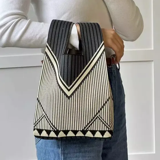 Bolsa de Tricô Feminina | Handbag Moda Verão | Bolsa de Praia, Festa, Casual | Artesanal, Leve e Resistente | Frete Grát