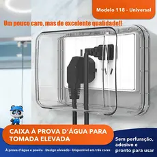 Caixa Protetora Transparente À Prova D'Água Para Tomadas E Interruptores Banheiro Cozinha