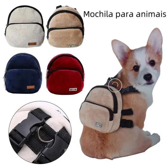 Mochila Fofa Para Cachorro Acessórios Frete Grátis, Portátil, Toalha De Saliva Animais De Estimação