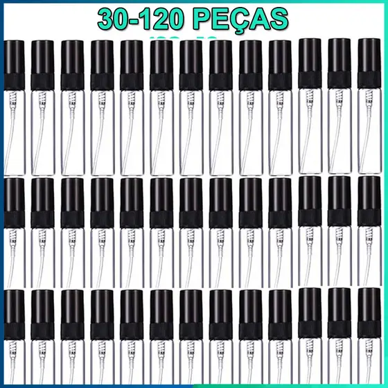 preto Frasco de vidro 5ml com válvula spray 30-120 unidades amostra perfume