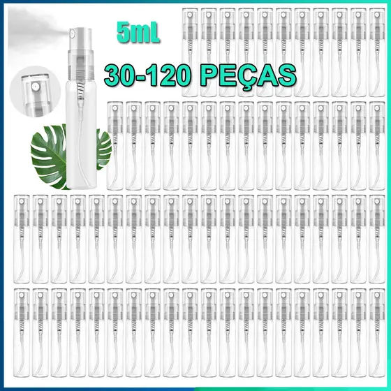 branco Frasco de vidro 5ml com válvula spray 30-120 unidades amostra perfume