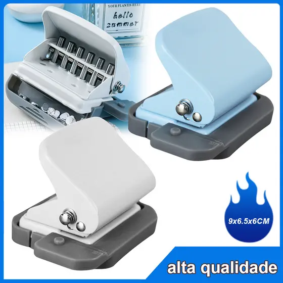 Furador 6 furos Manual para Papel Encadernação Artesanal A4/B5/A5