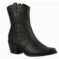 Bota Feminina Texana Bico Fino Cano Curto Confortavel Moda Borda do Rodeio