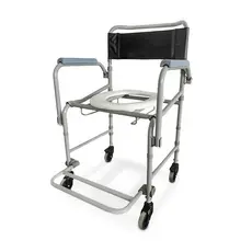 Cadeira de Banho Higiênica Dellamed Dobrável e Desmontável até 120 Kg Preto e Cinza D40