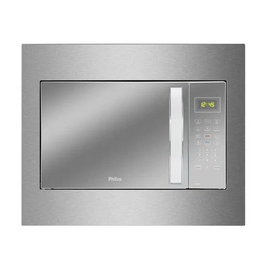 Micro-ondas de Embutir Philco 37 Litros Limpa Fácil 1400W Espelhado e Branco PMB37EB 127V