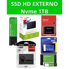 SSD 1TB HD Externo e Interno Portátil 1TB SATA NVMe M2 2280 Pcie/Sandik/Kingston/WD Green/Seagate