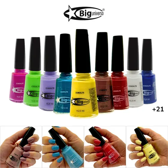Esmaltes Cremosos 15,5ml Alta Pigmentação Big Universo Manicure e Nail Arts
