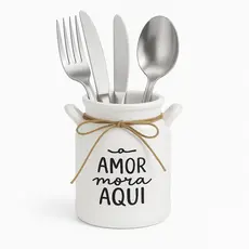 Leiteira Decorativa Vaso Flor Cozinha Porta Talher Fios Rami