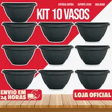Kit 10 Vasos 10 Litros De Parede Para Plantas Frutas Resistente Plástico Resistente Grande Multiuso