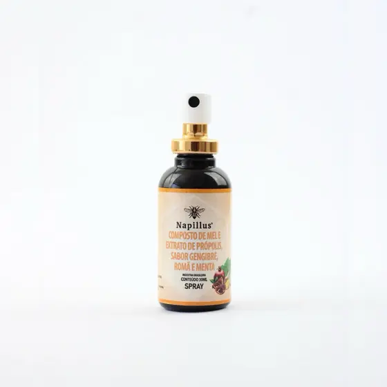 Spray de Mel, Romã, Gengibre, Própolis e Menta Napillus 30ml