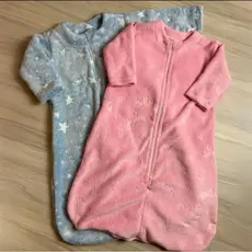 Saco de Dormir Pijama Para Bebê Inverno Tipo Manta Quentinho Casulo com Manga Longa Zíper Confortável Azul Rosa