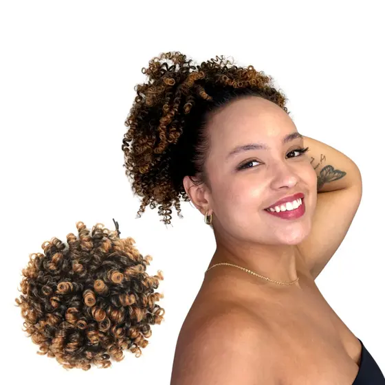 Afro Puff Coque Pequeno 25cm 60g Freedom - Ideal para Penteados Diários