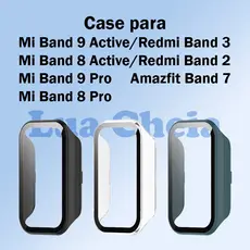 Lua cheia Case com película Para Redmi Band 2/3  Amazifit Band 7  Mi Band 8 Active/Pro Mi Band 9 Active/Pro