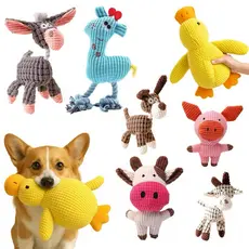 Brinquedo Mordedor Pet Para Cachorro Animais Coloridos de Corda com Apito