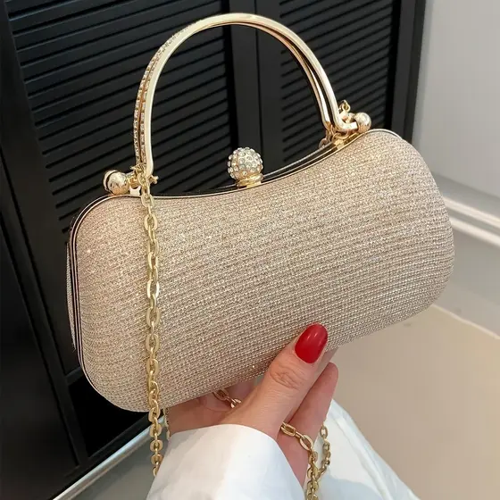 Bolsa Festa Transversal Feminina Com Detalhe De Glitter Forro Impermeável