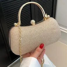 Bolsa Festa Transversal Feminina Com Detalhe De Glitter Forro Impermeável