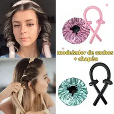 O Melhor Kit Para Cachos : Rolo + 2 Elásticos + Tiara-Variedade De Cores