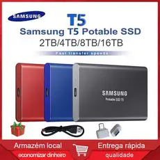 SAMSUNG T5 SSD Portátil 2TB 4TB 8TB 16TB Unidade De Estado Sólido Externa USB 3.1 Disco Rígido Externo HD