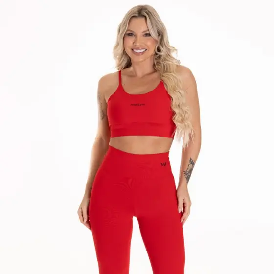 Conjunto Fitness Legging + Top - Tecido Poliamida - Zero Transparência - Conjunto Academia/Treino