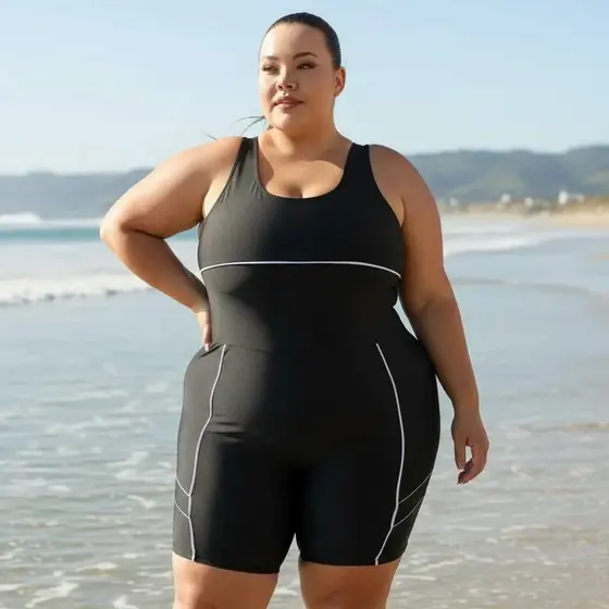 MAIÔ HIDROGINÁSTICA NATAÇÃO MACAQUINHO ACADEMIA PLUS SIZE