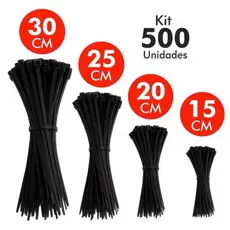 Kit 500 e 300 enforca gato cinta plástica Nylon Abraçadeira Preto