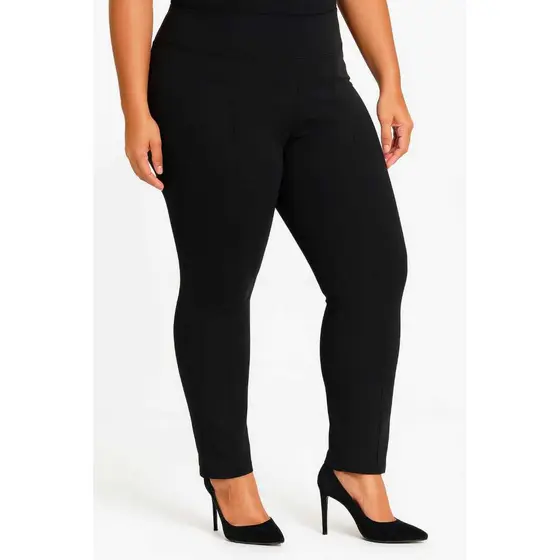 Calça Montaria Plus Size Preta Grossa Não Transparente Modeladora Cintura Alta Moda Verão