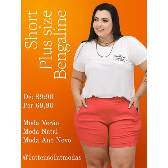 Shorts Bermuda PLUS SIZE Bengaline - Vários Tamanhos G1 G2 G3 G4