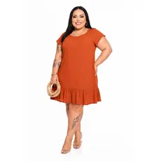 Vestido Plus Size Vermelho Midi Soltinho Natal e Ano Novo – Conforto & Elegância