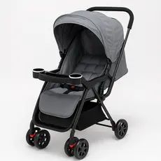 Carrinho Bebê Passeio Azul ou Preto Reclinável Conforto Compacto Dobrável Acolchoado Suporta 20kg