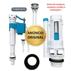 KIT DESCARGA CAIXA ACOPLADA COM BOTÃO DUPLO 3L E 6L MODELO UNIVERSAL ACIONAMENTO SUPERIOR