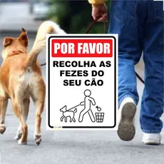 Placa Porto Favor Recolha As Fezes Do Seu Cão - Tam 20x15 cm - Alta Qualidade