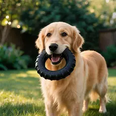 Brinquedo Mordedor Pneu de Borracha Maciça para Cachorro Resistente Plástico Atóxico (M/G/GG) Brie Pet
