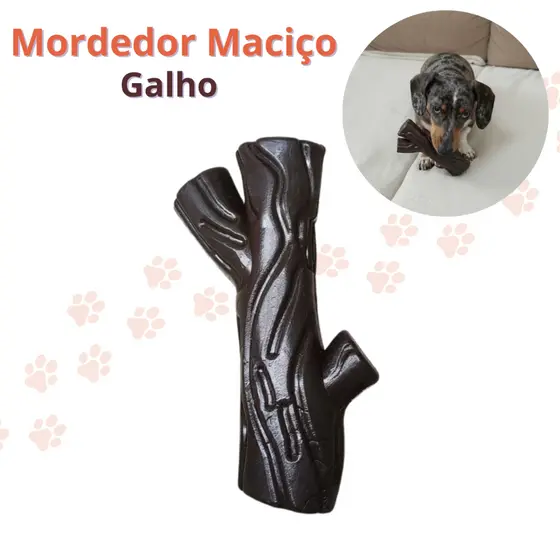 Brinquedo Mordedor Maciço Tipo Galho para Cães Enriquecimento Ambiental para Roer e Mastigar Durável