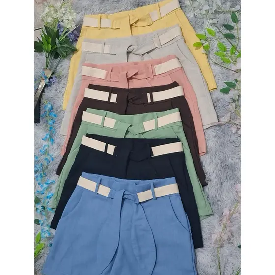 shorts com cinto com ziper na lateral super  clásico para vestir tem tamanho  P M G GG