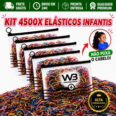 Kit 4500 Elástico de Cabelo Liguinha Feminino Multicolorido com Necessaire Envio Imediato 24h