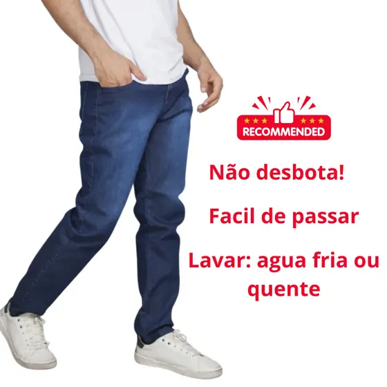 Calça Jeans Masculina Slim Azul Escuro com Elastano – Confortável e Moderna