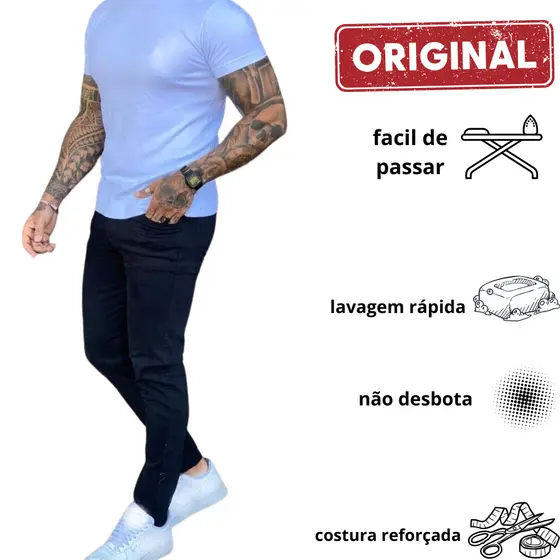 Calça jeans masculina preta skinny super promoção linha gold frete gratis