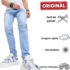 Calça jeans masculina skinny clara com elastano linha premium frete gratis